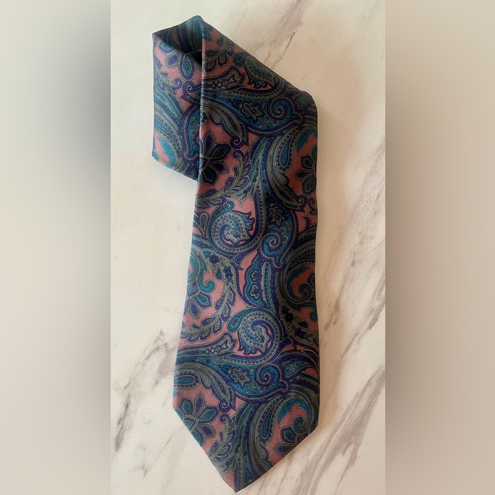 Blue and Purple Paisley design neck tie.
